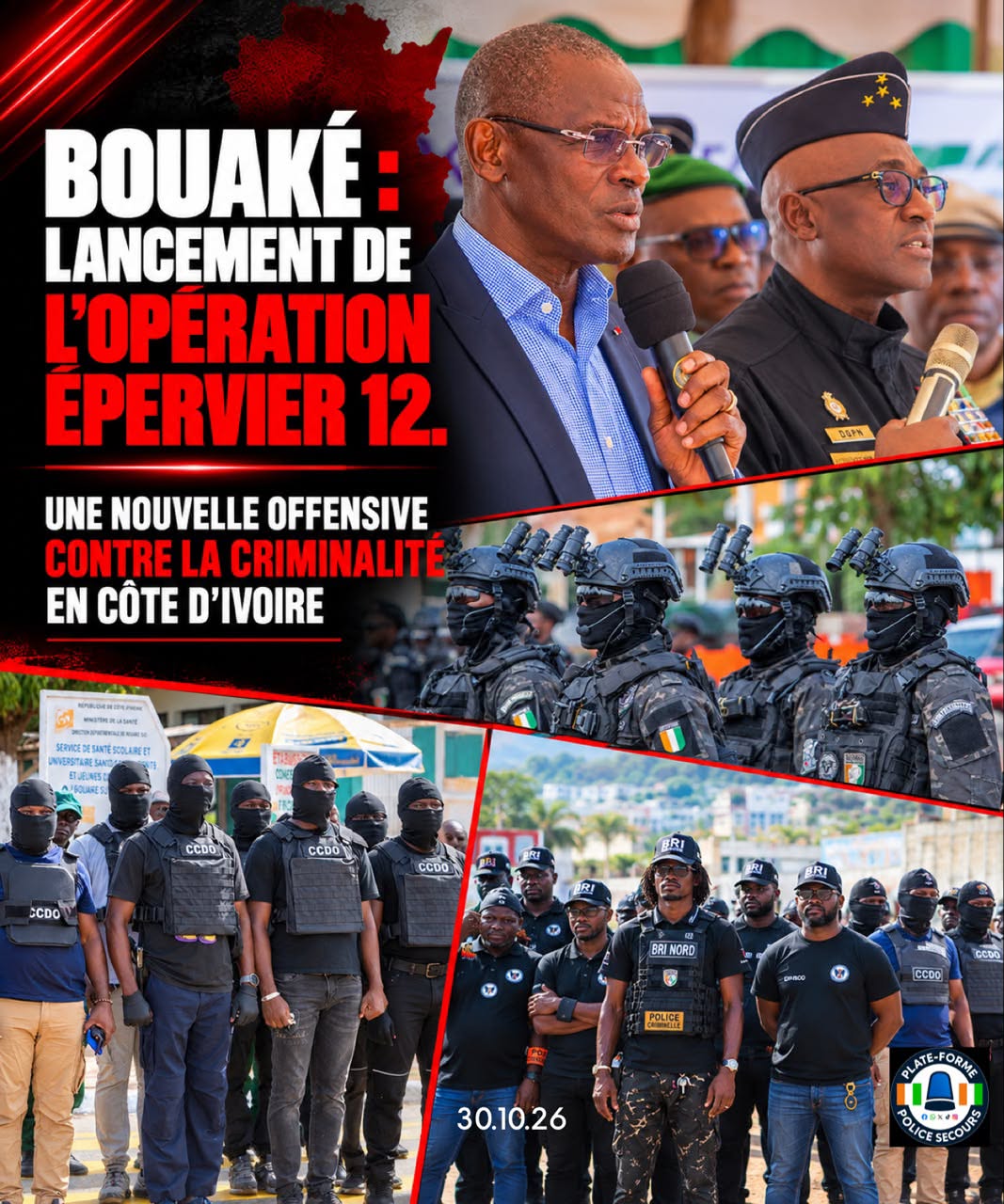 Lutte contre la criminalité / Vagondo Diomandé lance l’opération épervier 12 à Bouaké